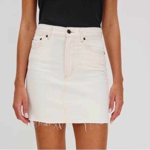 Rails Highland Mini Skirt Denim in Ecru - Picture 3 of 14